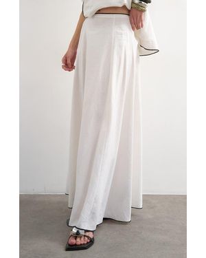 TOPSHOP Linen Blend Maxi Skirt - White