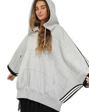 Belle & Bloom Living By The Ocean Oversized Striped Hoodie - Gray