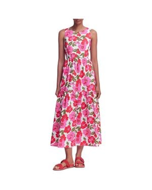Boden Floral Print Poplin Midi Dress - Red