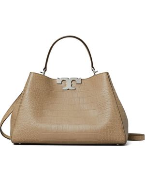 Tory Burch Eleanor Soft Embossed Leather Satchel - Natural