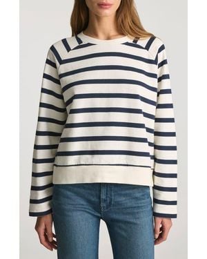 Mavi Stripe Raglan Cotton Sweatshirt - Black