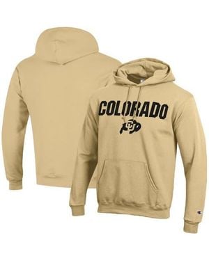Champion Colorado Buffaloes Straight Over Logo Powerblend Pullover Hoodie - Metallic