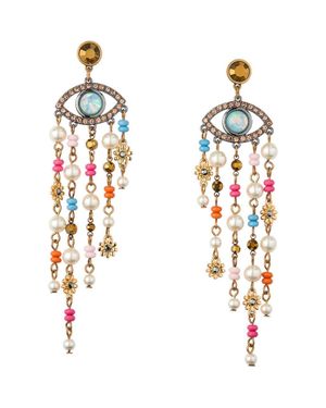 Kurt Geiger Evil Eye Chandelier Earrings - White