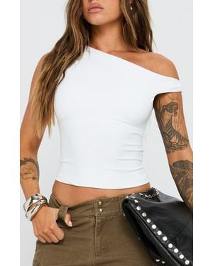 Princess Polly Danza One-Shoulder Top - White