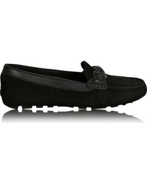 Joan Oloff Shoes Piper Leather Driving Loafer - Black