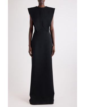Givenchy Structured Sleeveless Stretch-Wool Blend Maxi Dress - Black