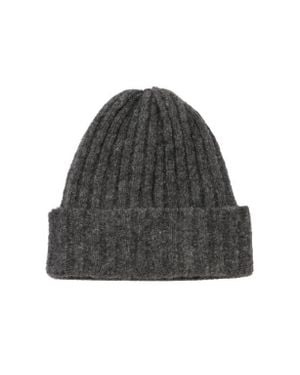 HYER GOODS Upcycled Alpaca Wool Chunky Rib Beanie - Black
