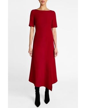 Santorelli Inez Short Sleeve Midi A Line Dress - Red