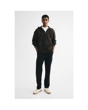 H&M Regular-Fit Interlock Crease-Front Sweatpants - Black