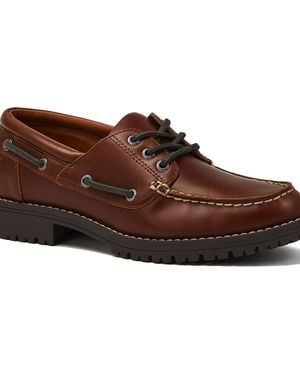 Lands' End Seaport Leather Lace Up Boat Shoes - Brown