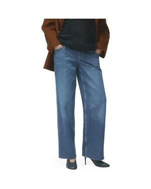 Mango Over The Bump Wide Leg Maternity Jeans - Blue