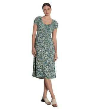 Apricot Milkmaid Midi Dress - Green
