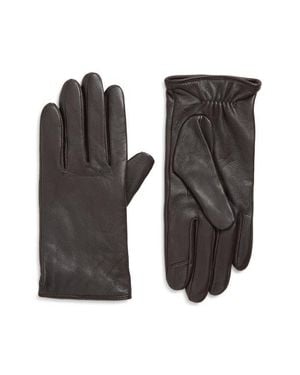 Cole Haan Leather Touchscreen Gloves - Black