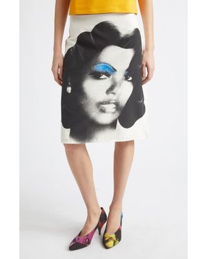 Versace Print Silk Poplin Skirt - Black