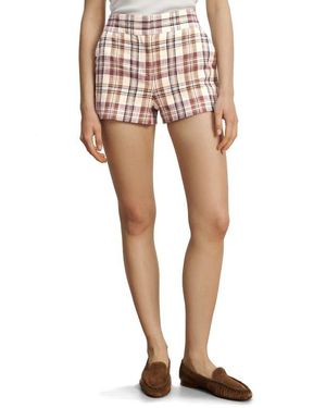 Veronica Beard Allen Plaid Cotton Blend Shorts - White