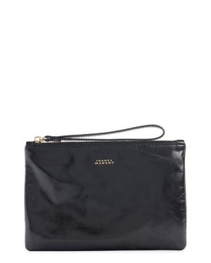 Isabel Marant Mino Leather Pouch Clutch - Black