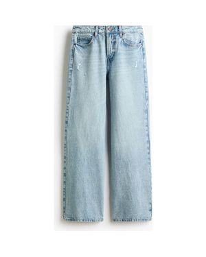 H&M Wide-Leg Regular Waist Jeans - Blue