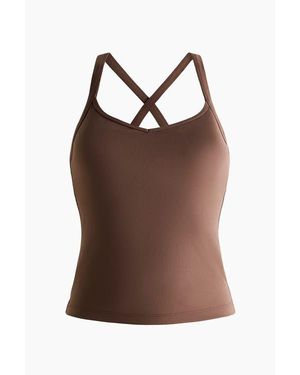 H&M Integral-Bra Sports Top With Softmove - Brown