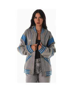 The Wild Collective Detroit Lions Oversized Retro Full-Zip Jacket - Blue