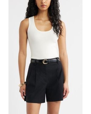 Open Edit Scoop Neck Sweater Tank - Black