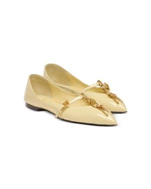Balmain Shiny Lambskin Sync Ballet Flats - Metallic