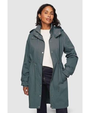 Wallis Knitted Collar Lightweight Coat - Blue