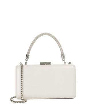 Dune Brunch Leather Frame Clutch - White