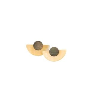 LIKHÂ 3-In-1 Mother-Of-Pearl Geometric Stud Earrings Set - Multicolor