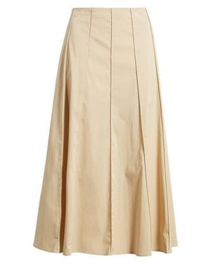 Anne Klein Paneled A-Line Midi Skirt - Natural