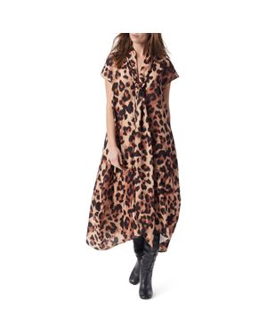 DO by Dee Ocleppo Jasmina Pussybow Tie Shift Dress - Brown