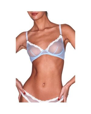 Fleur du Mal Sheer Tulle Demi Bra - Blue