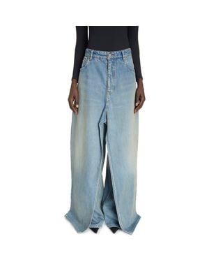 Balenciaga Double Leg Baggy Wide Leg Pants - Blue