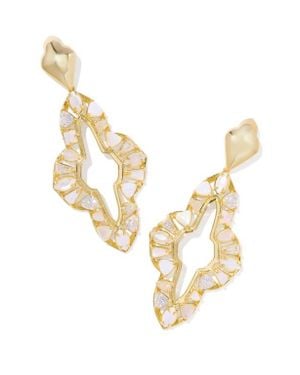 Kendra Scott Abbie Crystal & Mother-Of-Pearl Statement Drop Earrings - Metallic