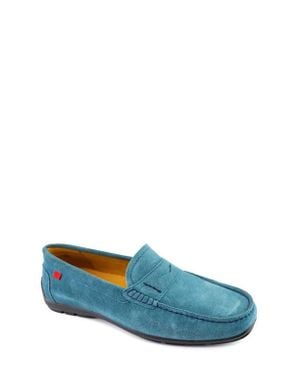 Marc Joseph New York Hamilton Place Leather Penny Driver Loafer - Blue