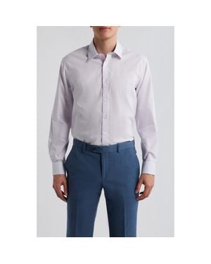 Daniel Hechter Paris Modern Fit Check Cotton Dress Shirt - Blue