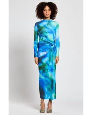 DASKA Athena Printed Dress - Blue