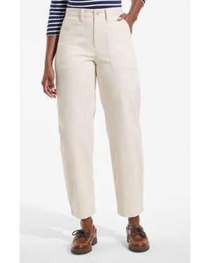 Lands' End High Rise Barrel Leg Chino Pants - White