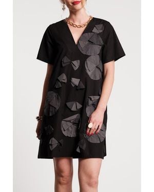 Frances Valentine Schooner Dress Flowers - Black