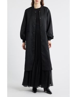 d.RA Cameron Balloon Sleeve Wool Blend Long Coat - Black