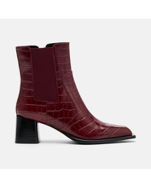 MARC NOLAN Harper Square Toe Chelsea Boots - Purple