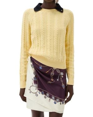 Versace Cable Stitch Polo Sweater - Multicolor