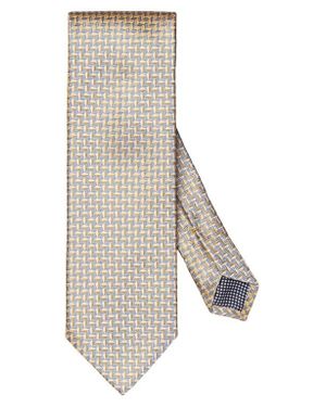 Eton Zigzag Jacquard Silk Tie - White