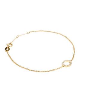 ZARUX Elegant Circle Bracelet With Pavé Diamonds - White