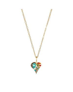 Karma and Luck Expansive Love Heart Charm Necklace - Metallic