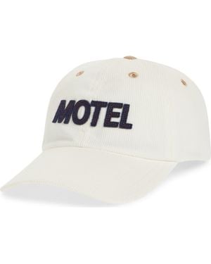Drake's Motel Felt Appliqué Corduroy Adjustable Baseball Cap - White