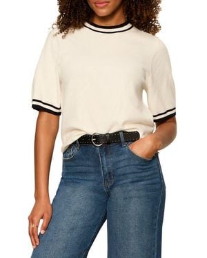 Sanctuary Perfect Tipped Short Sleeve Sweater - Blue