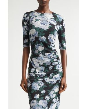 Stella McCartney Bunch Of Roses Gathered Mesh Top - Multicolor