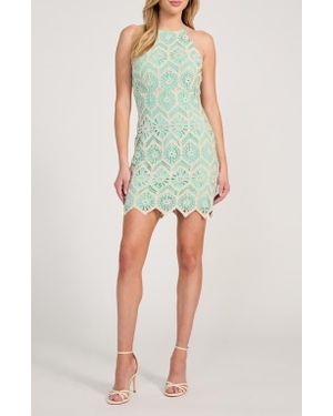 Guess Erin Lace Overlay Minidress - Green