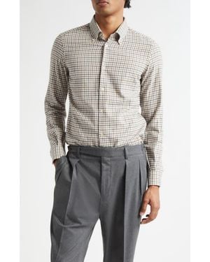 Boglioli Check Button-Down Shirt - Gray