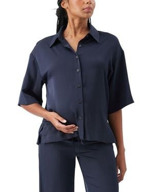 Ripe Maternity Tamara Satin Shirt - Blue